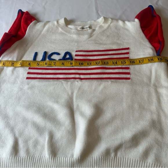 Main Strip Red and White Crew Neck Sweaters - Picture 6 of 9
